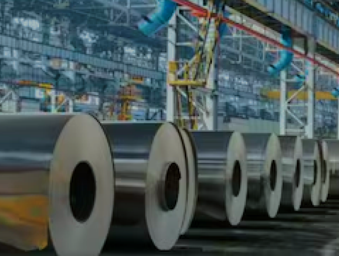 Steel coils inside a mill